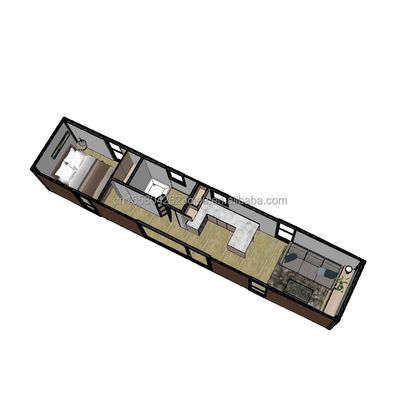 Loja Moderna Simples Customizada 20F 40ft pré-fabricada Casa de Contêiner de Madeira Expandivel com 2 Grandes Quartos em estilo simples