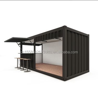 20ft Frame de aço Prefabricado Food Booth Container com janelas de alumínio e de aço galvanizado dobra