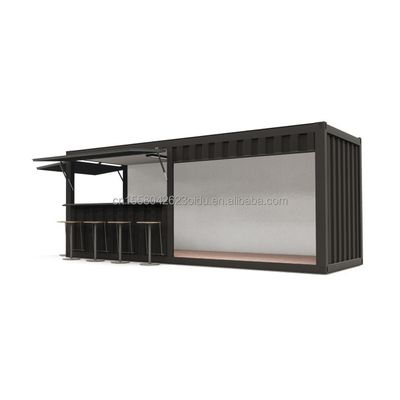 20ft Frame de aço Prefabricado Food Booth Container com janelas de alumínio e de aço galvanizado dobra
