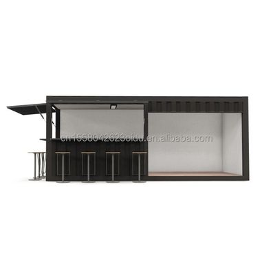 20ft Frame de aço Prefabricado Food Booth Container com janelas de alumínio e de aço galvanizado dobra