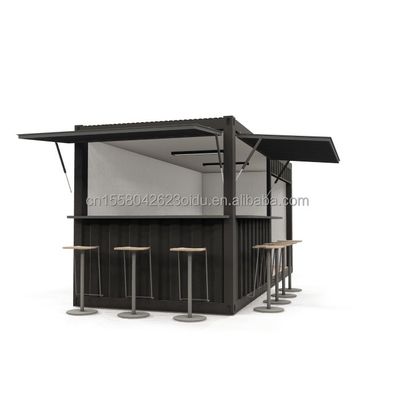 20ft Frame de aço Prefabricado Food Booth Container com janelas de alumínio e de aço galvanizado dobra