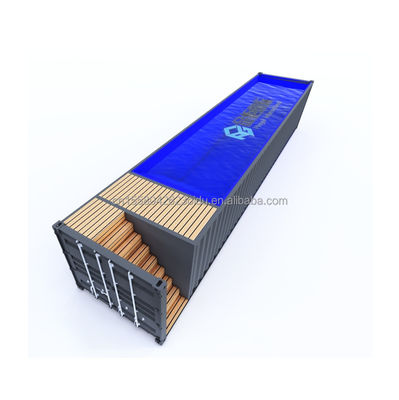 Piscina de contêiner de transporte personalizado em 20ft/40ft com painel de sandwich de onda de parede 50/75/100mm