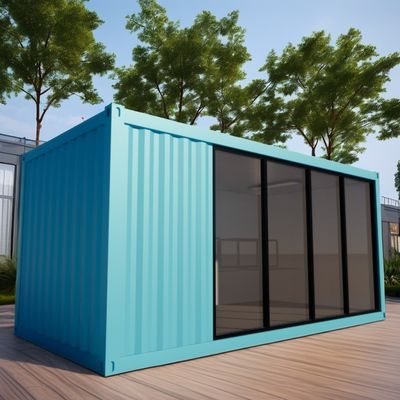 Estrutura de aço pré-fabricada exterior de 20 pés Casa Casa Container Casas de embalagem plana Feitas de painel de sanduíche de onda de 50/75/100 mm