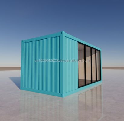 Estrutura de aço pré-fabricada exterior de 20 pés Casa Casa Container Casas de embalagem plana Feitas de painel de sanduíche de onda de 50/75/100 mm