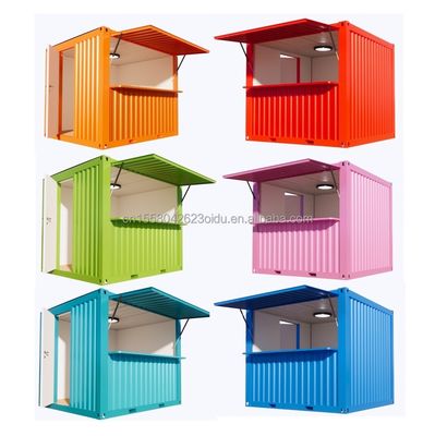 10ft Fast Food Mini Container Móvel Bar de Café Casas de Design Moderno Outdoor Container de Envio Modificado Lojas de Café Lojas Pop-up