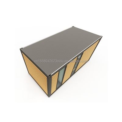 Casa de contêineres de aço pré-fabricada moderna de 20 pés Casa de residência pré-fabricada de cores de madeira Casa pequena de casa de casal