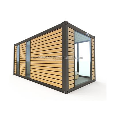Casa de contêineres de aço pré-fabricada moderna de 20 pés Casa de residência pré-fabricada de cores de madeira Casa pequena de casa de casal
