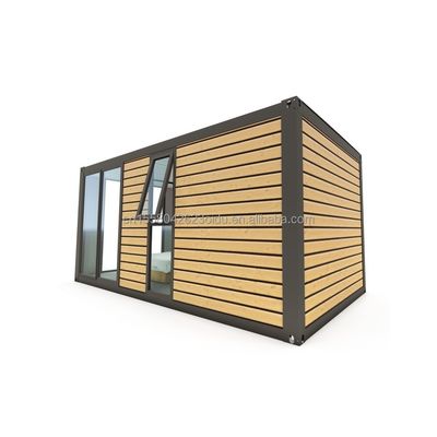 Casa de contêineres de aço pré-fabricada moderna de 20 pés Casa de residência pré-fabricada de cores de madeira Casa pequena de casa de casal