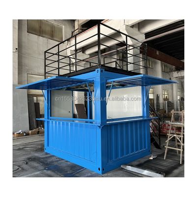 Quadro de aço e galvanizado de aço de dobra Container pré-fabricado Restaurante Loja de alimentos Booth 10 pés com casas de contentores