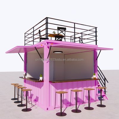 Quadro de aço e galvanizado de aço de dobra Container pré-fabricado Restaurante Loja de alimentos Booth 10 pés com casas de contentores