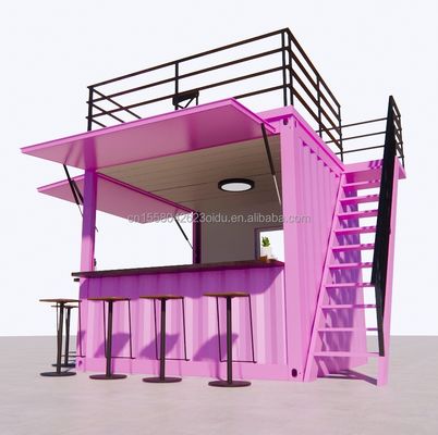 Quadro de aço e galvanizado de aço de dobra Container pré-fabricado Restaurante Loja de alimentos Booth 10 pés com casas de contentores