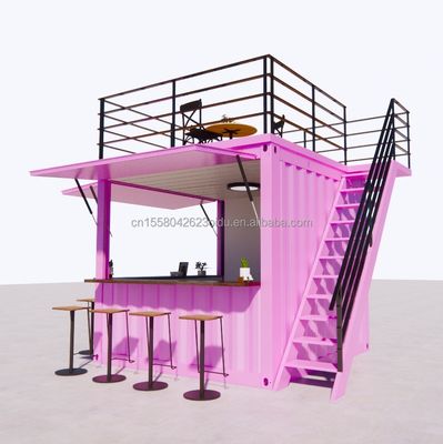 Quadro de aço e galvanizado de aço de dobra Container pré-fabricado Restaurante Loja de alimentos Booth 10 pés com casas de contentores