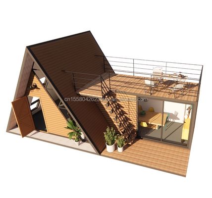 Casa Triângulo Um Kit de Casa de Quadro Para Viver Com 50/75/100mm Wave Sandwich Panel Parede e Log