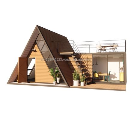 Casa Triângulo Um Kit de Casa de Quadro Para Viver Com 50/75/100mm Wave Sandwich Panel Parede e Log