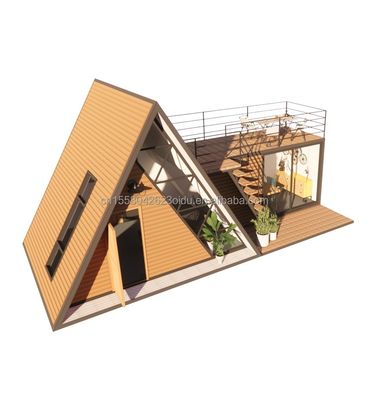 Casa Triângulo Um Kit de Casa de Quadro Para Viver Com 50/75/100mm Wave Sandwich Panel Parede e Log