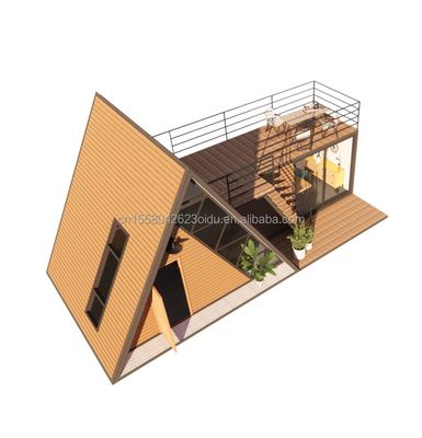 Casa Triângulo Um Kit de Casa de Quadro Para Viver Com 50/75/100mm Wave Sandwich Panel Parede e Log