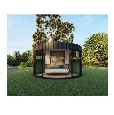Tubos Quadrados Galvanizados de Aço Estrutura Casa Redonda de Madeira CE Casa de Contêiner Moderna de Luxo com Janela de Liga de Alumínio