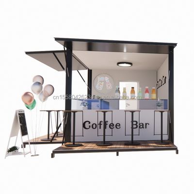 Loja de varejo de cores personalizadas em uma loja de café pop-up de 10 pés com painel de sanduíche de onda 50/75/100 mm