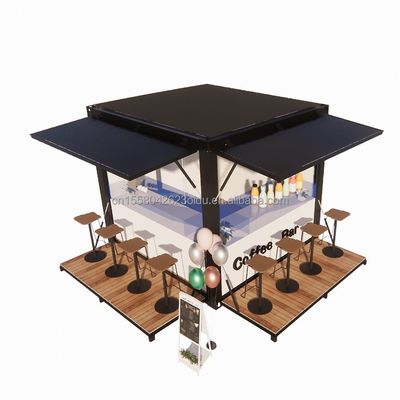 Loja de varejo de cores personalizadas em uma loja de café pop-up de 10 pés com painel de sanduíche de onda 50/75/100 mm