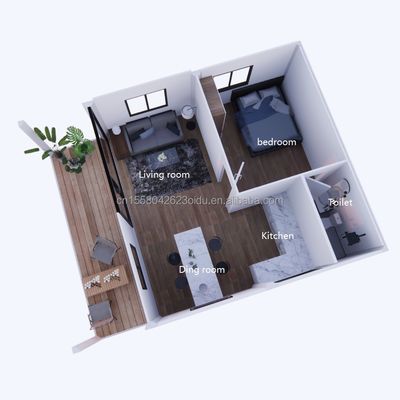 Plant House Container Casa pré-fabricada móvel com painel de sandwich de onda 50/75/100mm