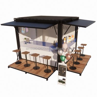 Loja de varejo de cores personalizadas em uma loja de café pop-up de 10 pés com painel de sanduíche de onda 50/75/100 mm