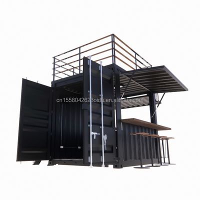 Mini 10ft Pop-up Store Estrutura de aço resistente Container Bar Stand com dobra de aço galvanizado