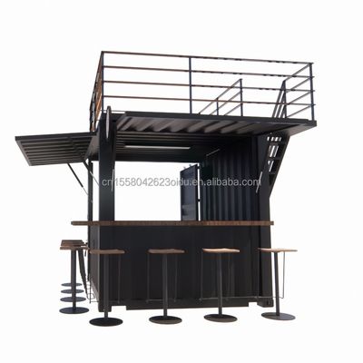 Mini 10ft Pop-up Store Estrutura de aço resistente Container Bar Stand com dobra de aço galvanizado