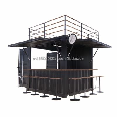 Mini 10ft Pop-up Store Estrutura de aço resistente Container Bar Stand com dobra de aço galvanizado