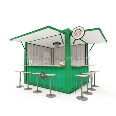 10ft e 20ft Container Cafés com Alumínio Alloy Windows Portátil Pop Up Cafe Bar