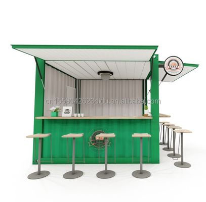 10ft e 20ft Container Cafés com Alumínio Alloy Windows Portátil Pop Up Cafe Bar