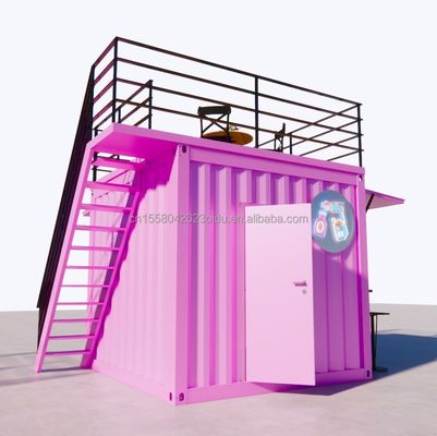 Tubos Quadrados de Aço Galvanizado Usados para Lojas 10ft Pop Up Container Móvel Prefabricado Restaurante Quiosque de Alimentos de Rua