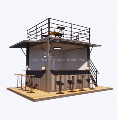 10ft Restaurante pré-fabricado Loja de Street Food Quiosque Container Pop Up Mobile Mini Container de Envio com Design de Hotel
