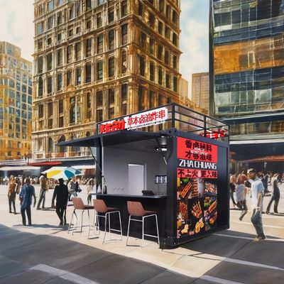 Estilo de Design Moderno 10ft Container Sentry Box Fast Food Truck Mobile Coffee Truck Bar Loja de conveniência