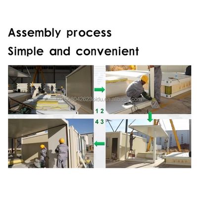 3 quartos e sala de estar Casa modular pequena Casa pré-fabricada transportável com estrutura de aço
