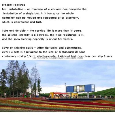 3 quartos e sala de estar Casa modular pequena Casa pré-fabricada transportável com estrutura de aço