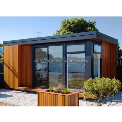 Casa de contêiner de madeira de luxo personalizável Design moderno aço pré-fabricado exterior 20ft 40ft contêiner expansível