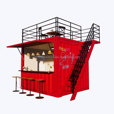 Loja Profissional Container personalizado Loja de café Bar Restaurante de fast food Loja de conveniência Quiosque Booth com janelas de liga de alumínio