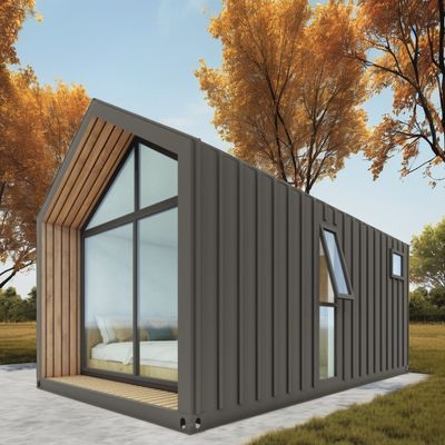 Instalação rápida Vila de luxo pré-fabricada Uma estrutura de estrutura de aço Casa de contêiner triangular feita com painel de sanduíche