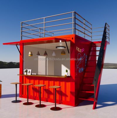Loja Profissional Container personalizado Loja de café Bar Restaurante de fast food Loja de conveniência Quiosque Booth com janelas de liga de alumínio