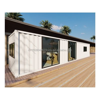 Estilo de design moderno 40ft Container dobrável de dois quartos de cores personalizadas e porta de vidro para vida ao ar livre