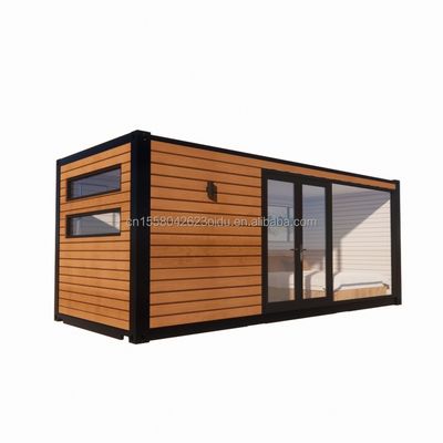 Container expandivel de design moderno exterior Casa Estrutura de madeira pré-fabricada Grande quarto de sol de vidro para família Hotel de casal
