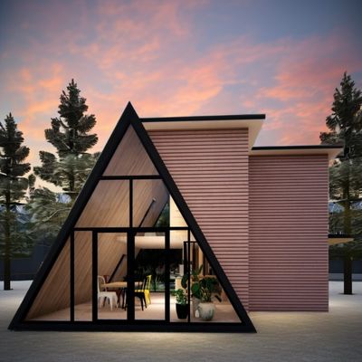 Container desmontável e alumínio de liga de janelas CE UE certificado Casa triangular pré-fabricada moderna de luxo para escritório ou armazém