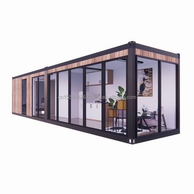 Container expandivel de design moderno exterior Casa Estrutura de madeira pré-fabricada Grande quarto de sol de vidro para família Hotel de casal