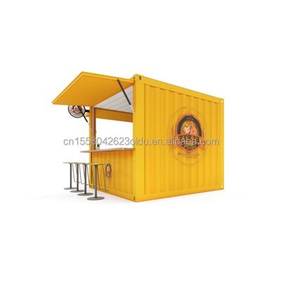Aço galvanizado curvado 180g 10FT Mini Pop-up Shop Container Café/Bar/Restaurante de fast food/Loja de conveniência/Kiosco/Stand