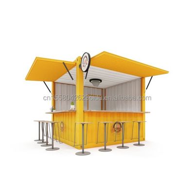 Aço galvanizado curvado 180g 10FT Mini Pop-up Shop Container Café/Bar/Restaurante de fast food/Loja de conveniência/Kiosco/Stand
