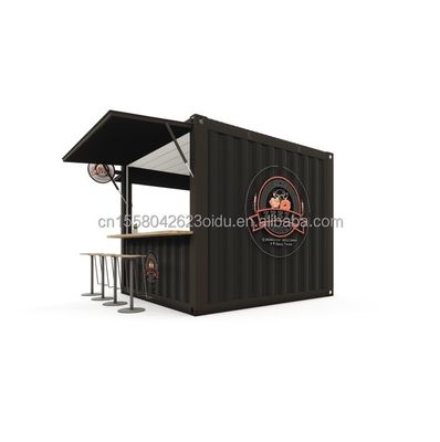 Aço galvanizado curvado 180g 10FT Mini Pop-up Shop Container Café/Bar/Restaurante de fast food/Loja de conveniência/Kiosco/Stand