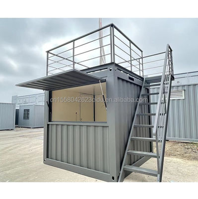 10ft Mini Pop Up Shop Container Casa Restaurante Loja Street Food Kiosk Container com Tubos Quadrados de Aço Galvanizado
