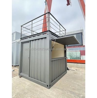 10ft Mini Pop Up Shop Container Casa Restaurante Loja Street Food Kiosk Container com Tubos Quadrados de Aço Galvanizado