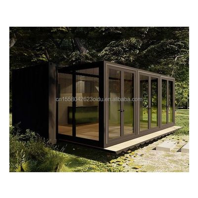 Casa de jardim de contêiner expansível com dormitório Aplicação ao ar livre Painel de sanduíche de aço Material e cor personalizada
