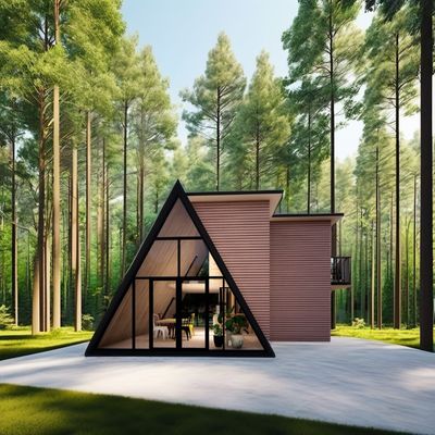 Casa pré-fabricada triangular modular para hotéis de alumínio e materiais duráveis